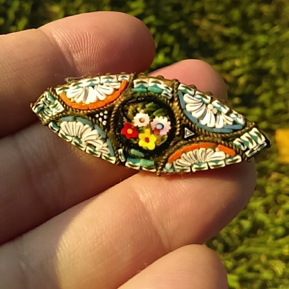 1920's Italy Micro Mosaic Brooch Pin - Picture 6 of 6